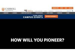 Carroll University's official website homepage screenshot