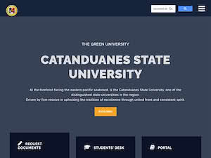 Catanduanes State University's official website homepage screenshot