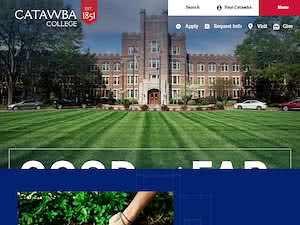 Catawba College's official website homepage screenshot