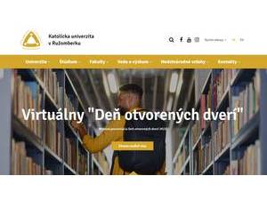 Catholic University in Ružomberok's official website homepage screenshot