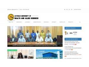 Catholic University of Health and Allied Sciences's official website homepage screenshot