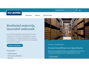 Catholic University of Leuven's official website homepage screenshot