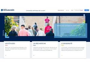 Catholic University of Louvain's official website homepage screenshot
