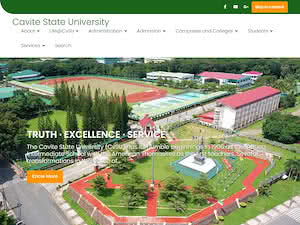 Cavite State University's official website homepage screenshot