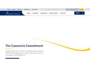 Cazenovia College's official website homepage screenshot