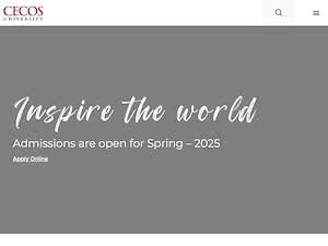CECOS University's official website homepage screenshot