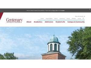 Centenary College of Louisiana's official website homepage screenshot