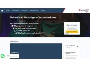 Central American Technological University's official website homepage screenshot
