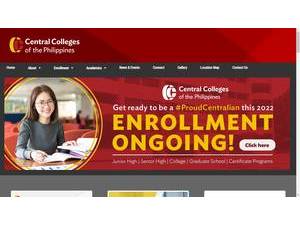 Central Colleges of the Philippines's official website homepage screenshot