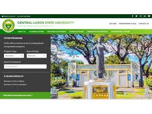 Central Luzon State University's official website homepage screenshot