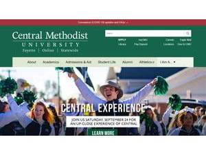 Central Methodist University's official website homepage screenshot