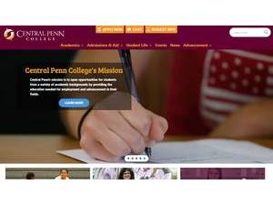 Central Penn College's official website homepage screenshot