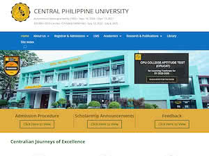 Central Philippine University's official website homepage screenshot