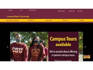 Central State University's official website homepage screenshot