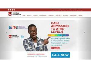 Central University's official website homepage screenshot