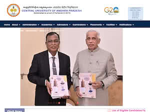 Central University of Andhra Pradesh's official website homepage screenshot