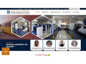 Central University of Gujarat's official website homepage screenshot