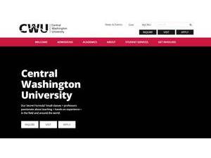 Central Washington University's official website homepage screenshot