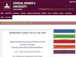 Central Women's University's official website homepage screenshot