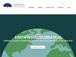 Centralia College's official website homepage screenshot