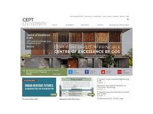 CEPT University's official website homepage screenshot
