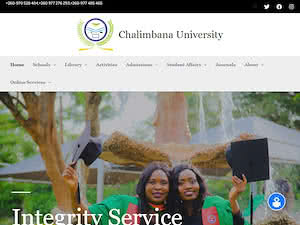 Chalimbana University's official website homepage screenshot