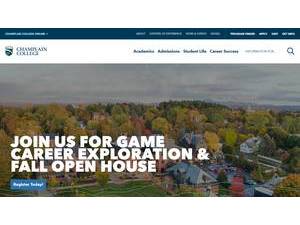 Champlain College's official website homepage screenshot