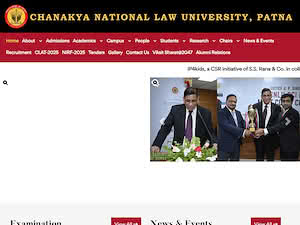 Chanakya National Law University's official website homepage screenshot
