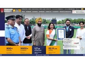 Chandigarh University's official website homepage screenshot