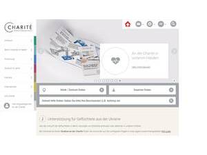 Charité - Medical University of Berlin's official website homepage screenshot