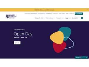 Charles Darwin University's official website homepage screenshot