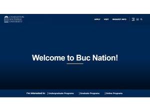 Charleston Southern University's official website homepage screenshot