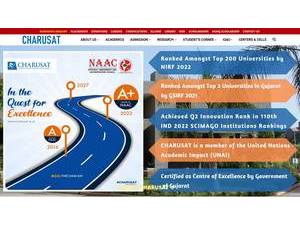 Charotar University of Science and Technology's official website homepage screenshot