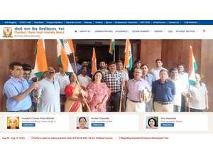 Chaudhary Charan Singh University's official website homepage screenshot