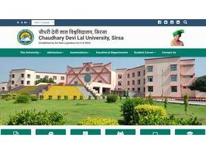 Chaudhary Devi Lal University's official website homepage screenshot