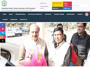 Chaudhary Ranbir Singh University's official website homepage screenshot