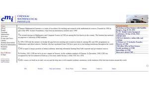 Chennai Mathematical Institute's official website homepage screenshot