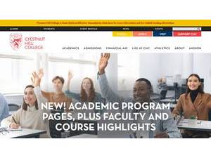 Chestnut Hill College's official website homepage screenshot