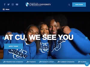 Cheyney University of Pennsylvania's official website homepage screenshot