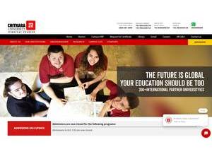 Chitkara University, Himachal Pradesh's official website homepage screenshot
