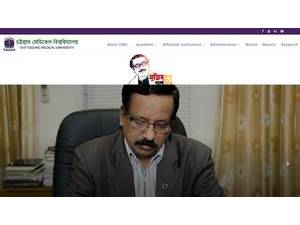 Chittagong Medical University's official website homepage screenshot