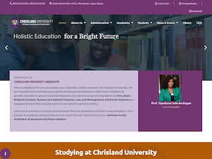 Chrisland University's official website homepage screenshot