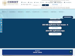 Christ University's official website homepage screenshot