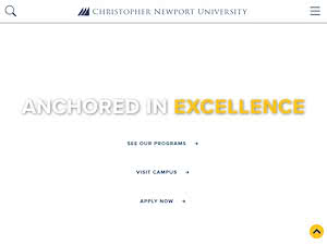 Christopher Newport University's official website homepage screenshot