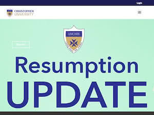 Christopher University's official website homepage screenshot