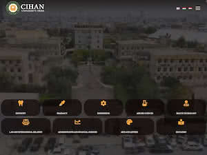 Cihan University's official website homepage screenshot