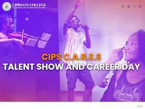 Cipriani College of Labour and Cooperative Studies's official website homepage screenshot