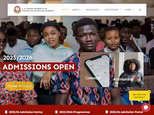 C.K. Tedam University of Technology and Applied Sciences's official website homepage screenshot