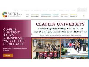 Claflin University's official website homepage screenshot