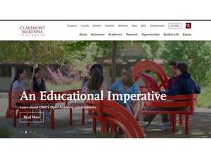 Claremont McKenna College's official website homepage screenshot